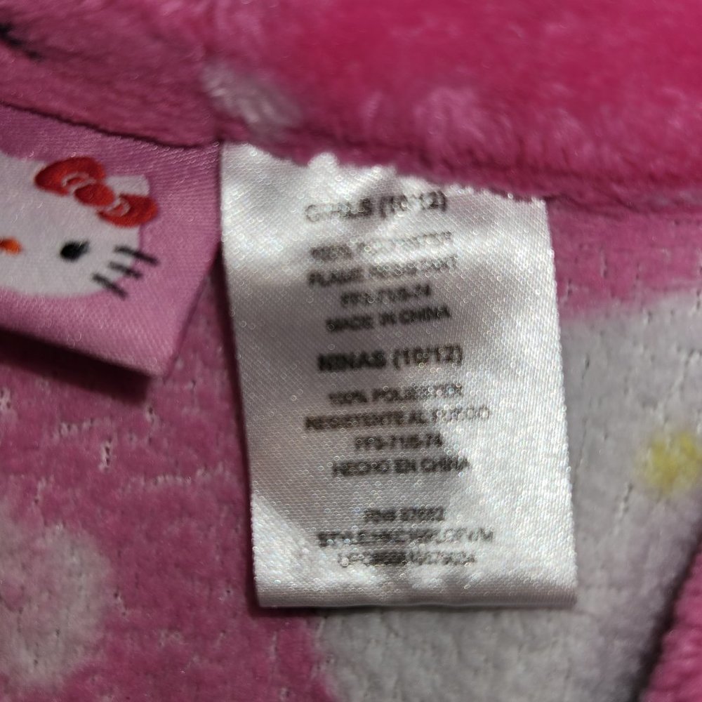 HELLO KITTY by Sanrio, Girls Soft Fleece Pink Robe, Size 10/12 EUC - Picture 6 of 8